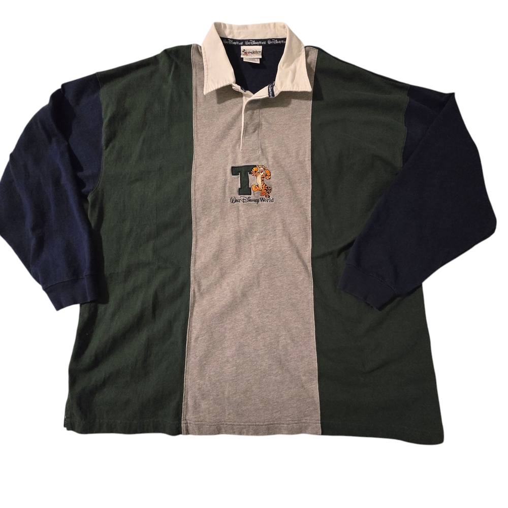 Vintage Walt Disney World Tigger Rugby Shirt - Colorblock Size XXL 90's